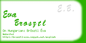 eva brosztl business card